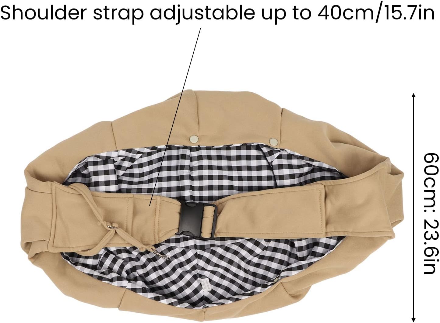 Pet Sling Carrier Safe Soft Adjustable Shoulder Strap Large Capacity Dog Carrying Bag with Side Pockets for Cats