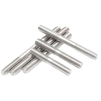 304 Stainless Steel Full Thread Studs, M6 M8 M10 M12 Coarse Rods for Flange and MachineryM12*100 [2 pcs]