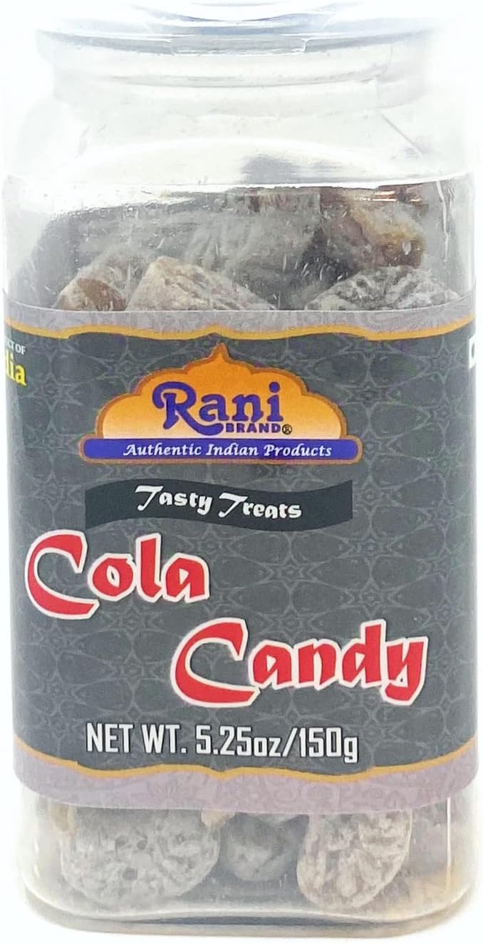Rani Cola Candy 5.25oz (150g) Vacuum Sealed, Easy Open Top, Resealable Container ~ Indian Tasty Treats | Vegan | Gluten Friendly | NON-GMO | Indian Origin