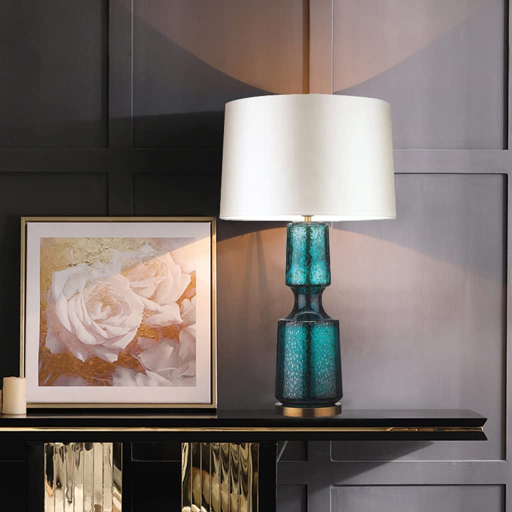 Luce da Scrivania Luce per la Lettura Lampada da comodino in vetro moderno Fashion Soggiorno Camera da letto Decorative Desk Lamp Study Desk Desk Lamp Lampade per Comodini(B)