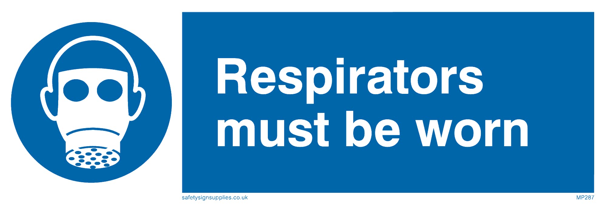 Pack of five - Respirators Must Be Worn Sign - 150x50mm - L15