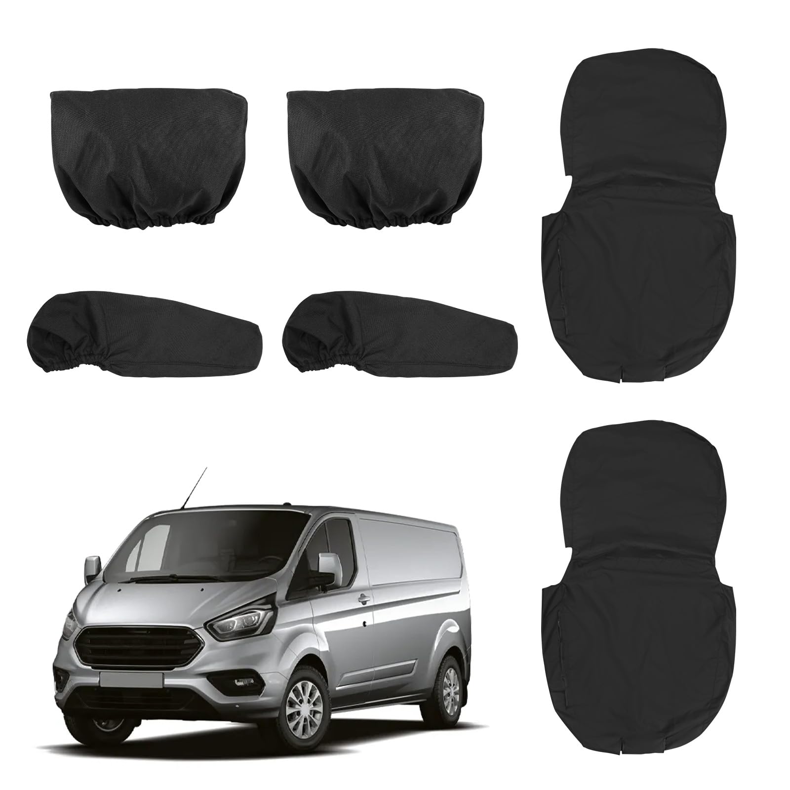 Coprisedili impermeabili per Ford Transit Custom dal 2024 in poi, su misura, resistenti, set di 3 sedili anteriori, singolo e doppio, per modelli