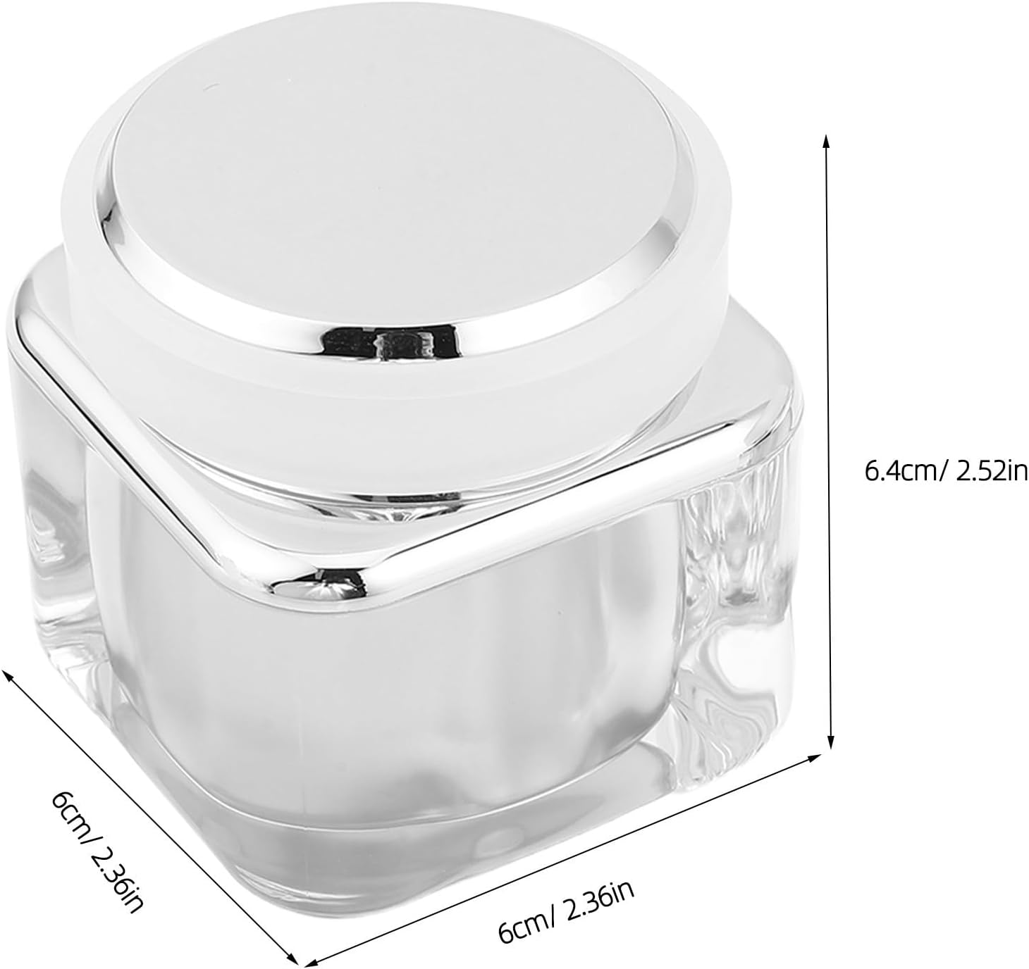 2pcs Acrylic Cosmetic Cream Jars 50g 1.76oz with Lids for Makeup Storage and Skincare Samples, Stable Design and Space-saving Organization for Bathroom or Travel