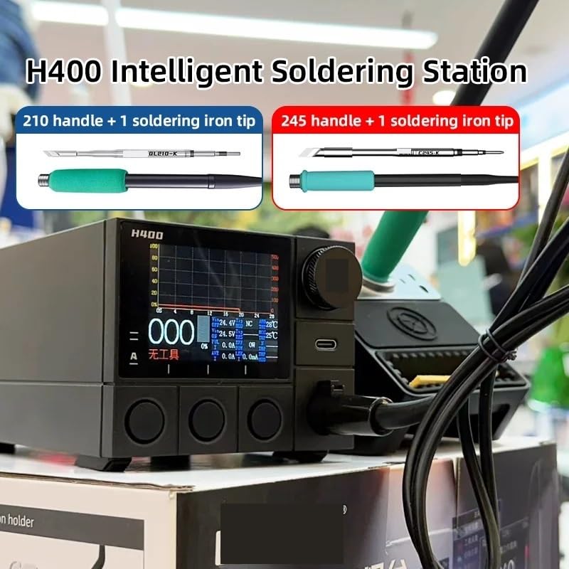 Estación de soldadura inteligente H400 control PID puntas C210 C245 3