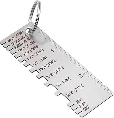 Stainless Steel Welding Thickness Gauge, Metal Sheet Wire Measurement Tool, 24GA-5/16 Inch Range, Inspection Clamp with Etched Numerals