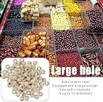 100 PCS Large Hole Wooden Beads 20mm Unfinished Round Wooden Craft Beads Bulk Spacer with Beautiful Grain for Decoration DIY Crafts Jewelry Making Accessories