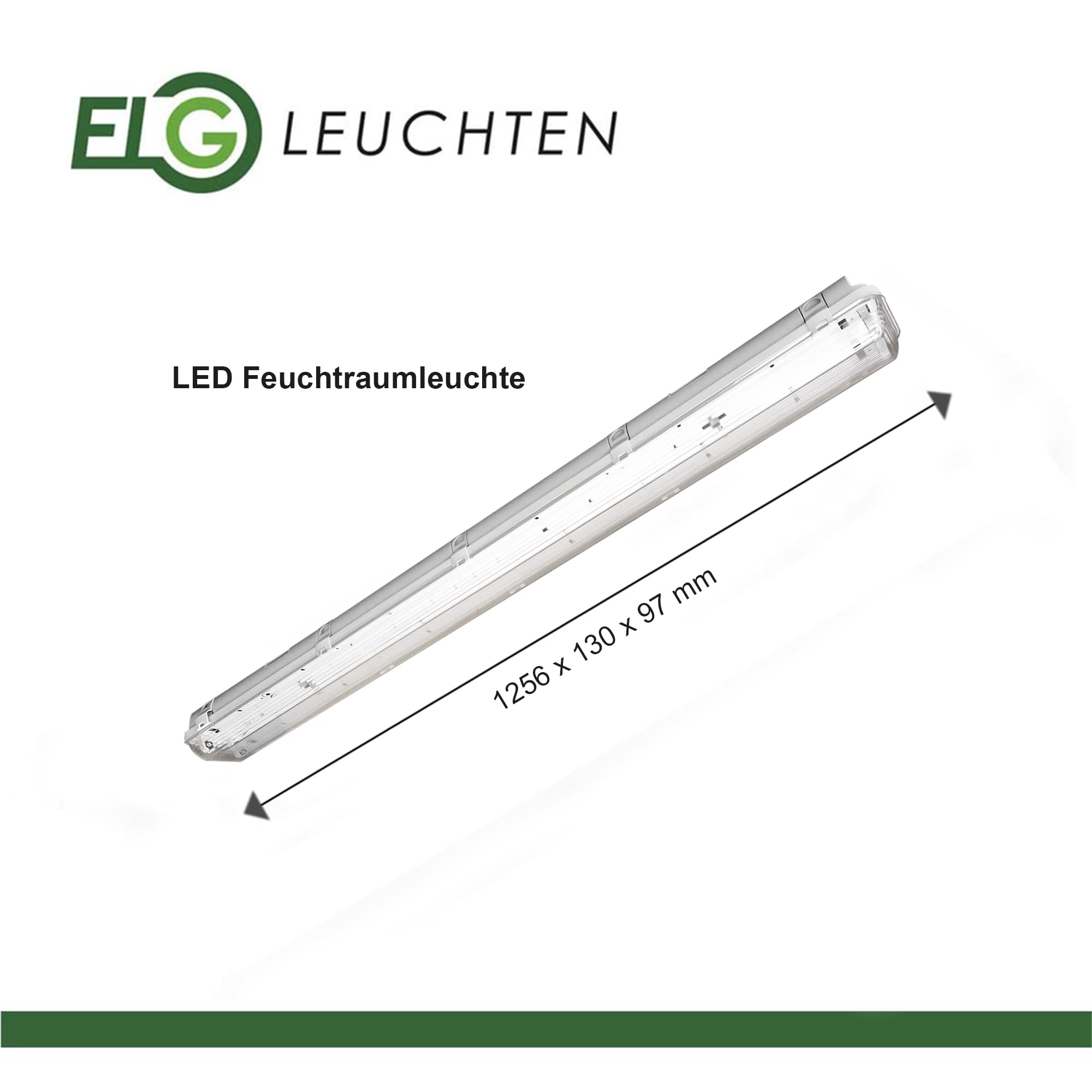 LED Feuchtraumleuchte 120cm für LED Röhren IP65 Grau
