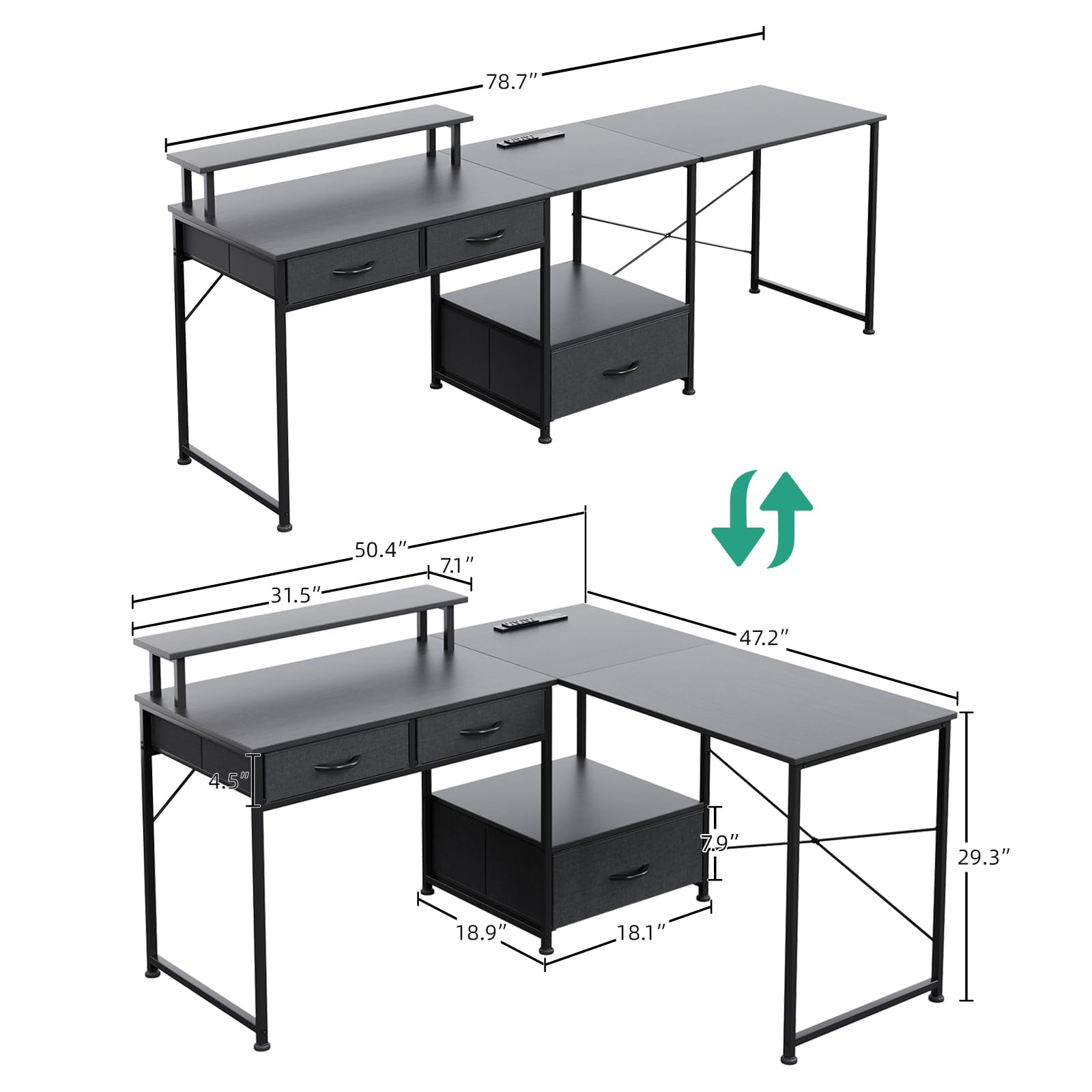 Amazon.com: L Shaped Computer Desk, 78.7
