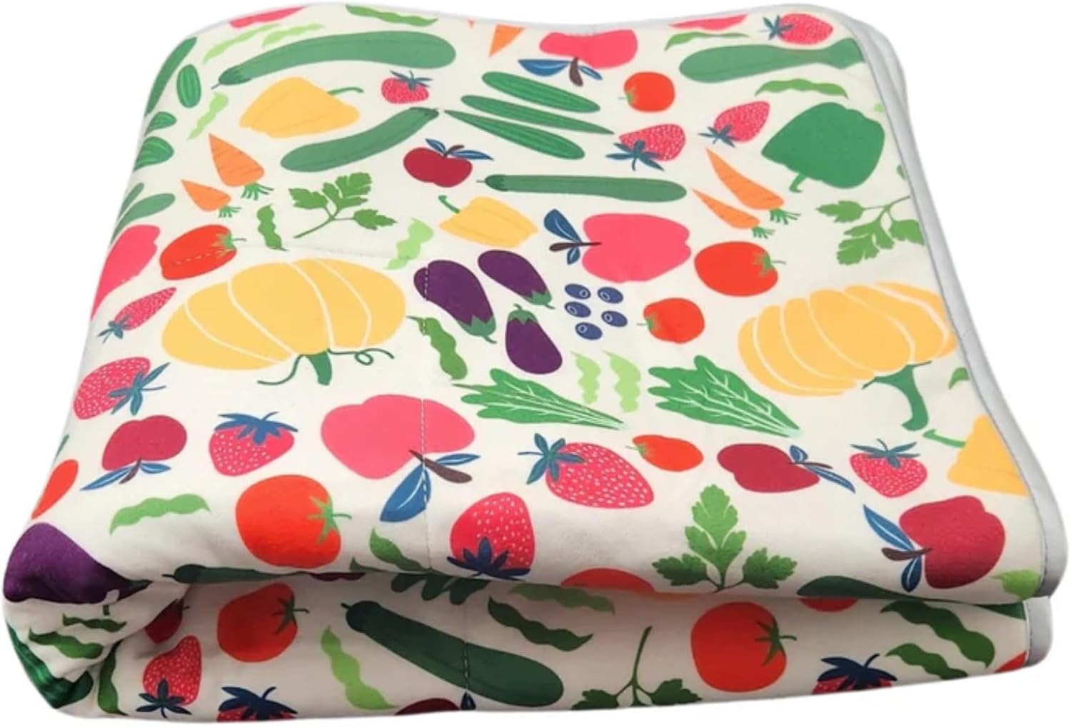 Tater Pets Guinea Pig Fleece Cage Liner - Tidy Mat - Lap Pad - Corner Pad - Absorbent - Machine Washable - for Guinea Pigs and Hedgehogs (2x5 C&C (28"x 70"), Veggies and Fruit)