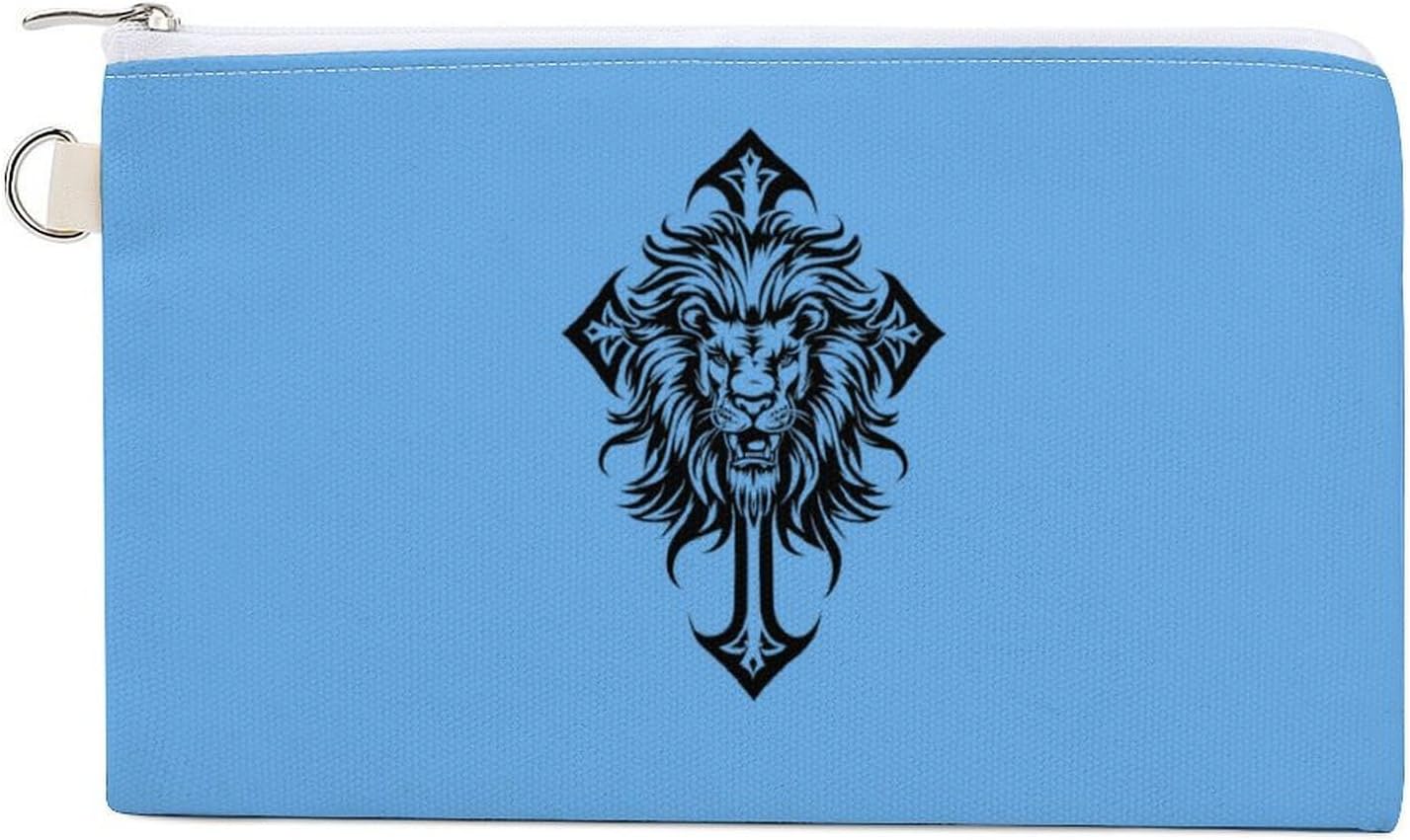 God Lion Coin Purse Pouch Change Holder With Zip Canvas Clutch Card Wallet for Women Men