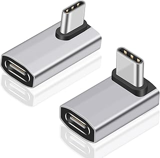 Poyiccot USB C 90 Degree Adapter 40Gbps, (2 Styles) 90 Degree USB C Adapter 240W, Right Angle 90 Degree USB C Adapter with 8K Video USB C Extender Adapter for Thunderbolt 3/4, MacBook Pro/Air