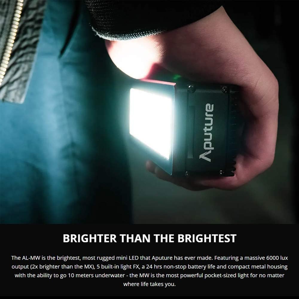 Aputure AL-MW Mini Daylight LED Video Light with 6 Gels 5500K CRI