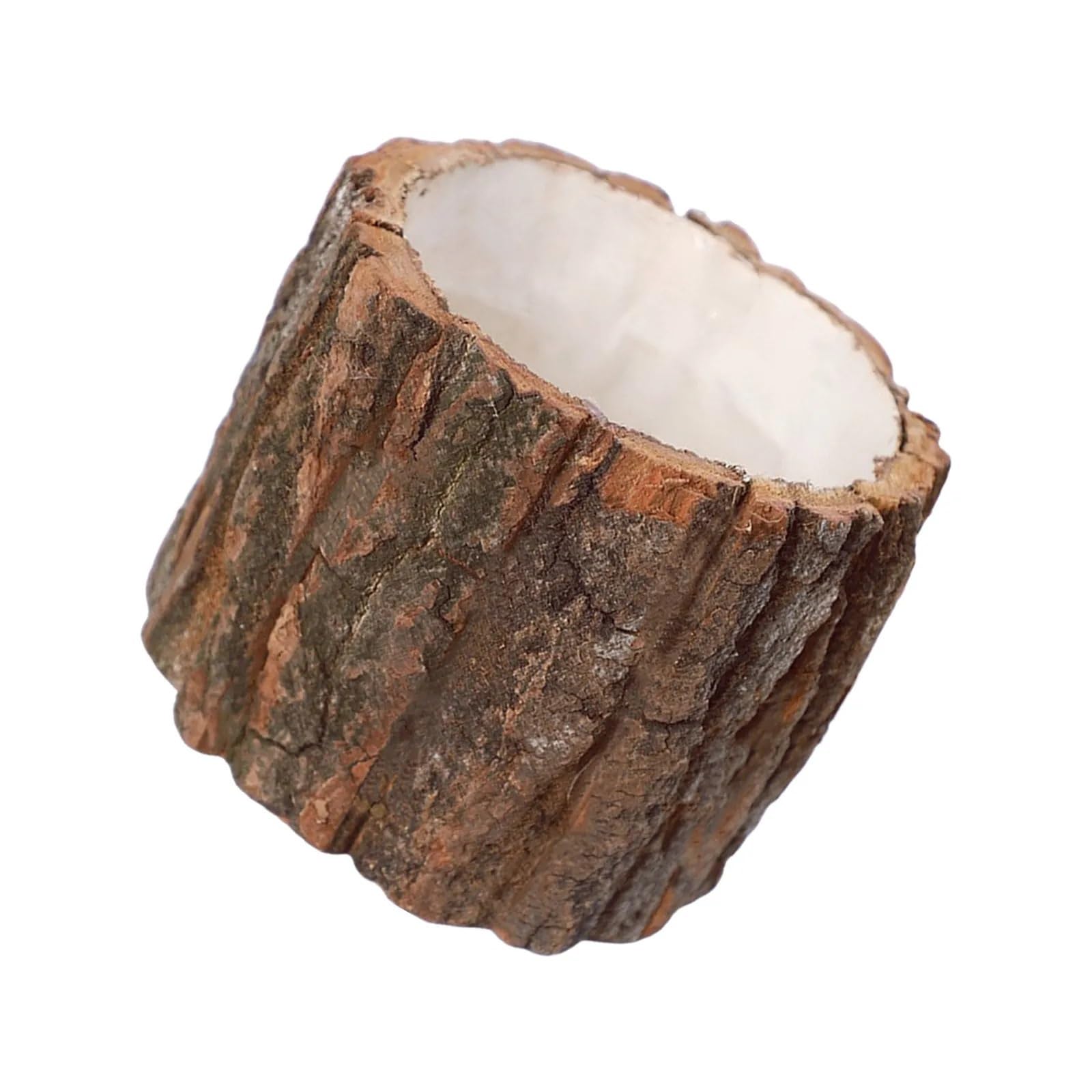 QuxetlRyz Wooden Tree Stump Decor Small Natural Wooden Stump Flowerpot Vintage Rustic Planting Pot Decorative Tabletop Planter Creative Faux Wood Home