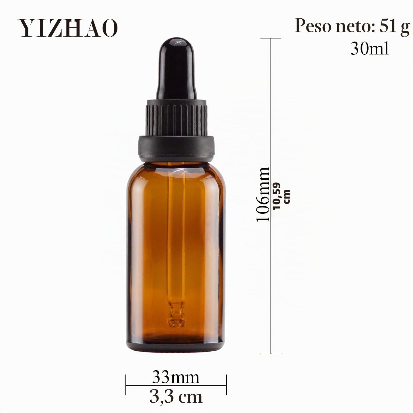 Frasco Cuentagotas Cristal 30ml con Pipeta para Aceite Esencial, Aromaterapia - 6 Piezas
