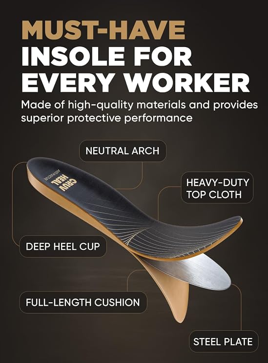 Cruvheal Work Orthotic and Puncture Resistant Insoles