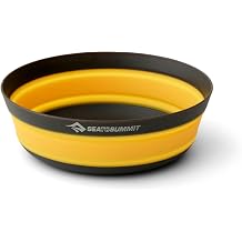 Sea to Summit Frontier Ultralight Collapsible Bowl, Medium 23 fl oz, Sulphur Yellow | Lightweight collapsible camp bowl folds to under 2 centimeters for ultralight backpacking and space-conscious adventures