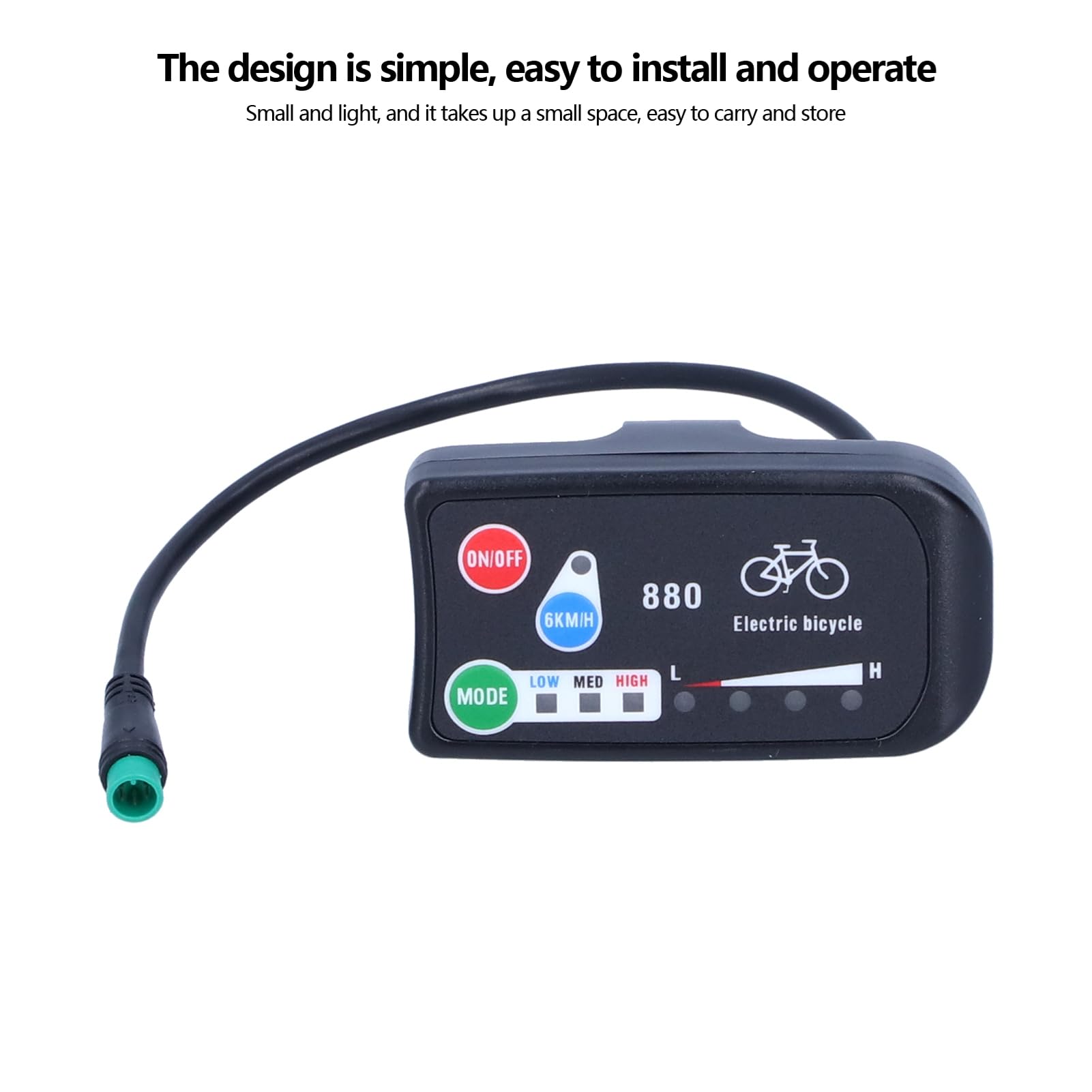 36V 48V Display Meter, Bicicletta Elettrica per Display Bici KT‑LED880 36V 48V Display Metro Accessori Bici Connettore Maschio a 5 Pin