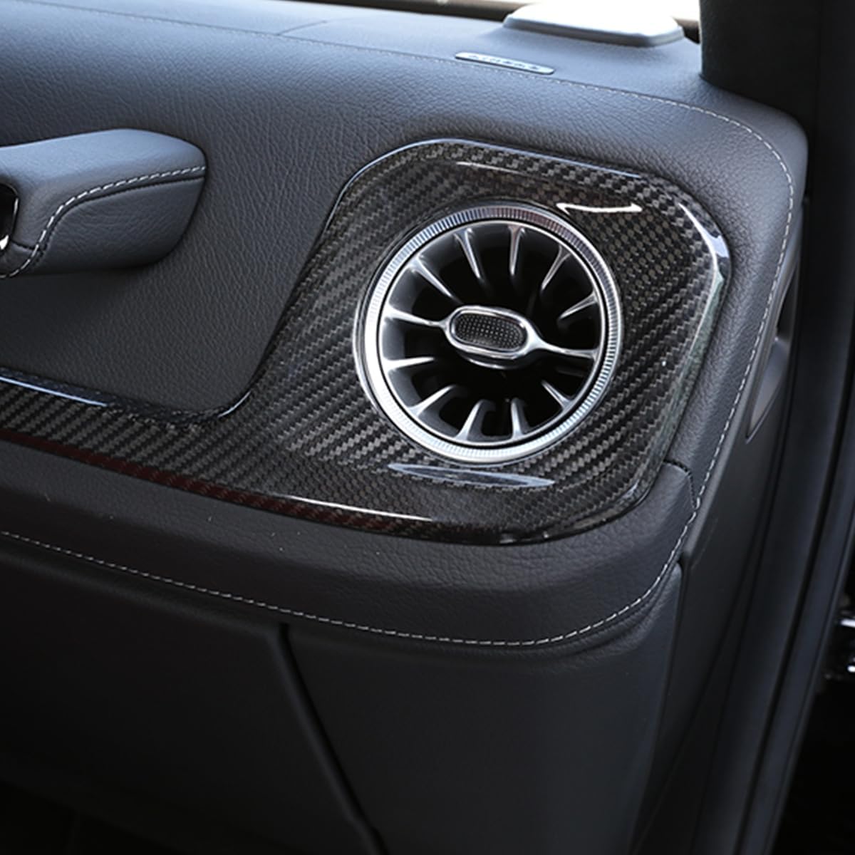 Real Carbon Fiber Center Console Side Outlet Trend Decorative Strip for Mercedes-Benz G-Class W464 2019-2021 G350 G400 G500 Car Accessories (Black)