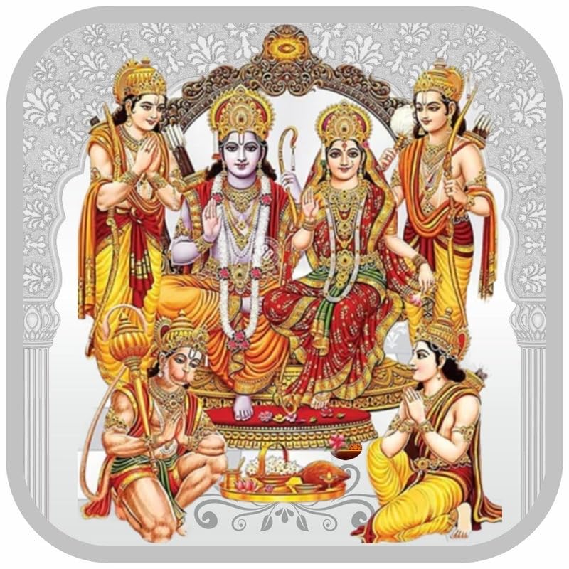 LVA CREATIONS 10g Pure Silver Coin Ram Darbar Design Lakshmi Ganesha 999 Fine Silver Coin