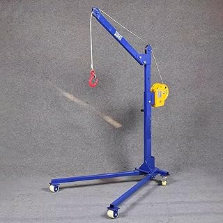 TT-YEC Grúa Manual De Alta Resistencia, Elevador Plegable con Manivela, Ajustable En Múltiples Posiciones, Gato De Elevación con Ruedas, Soporte De Motor De 500 Kg, Azul,300kg