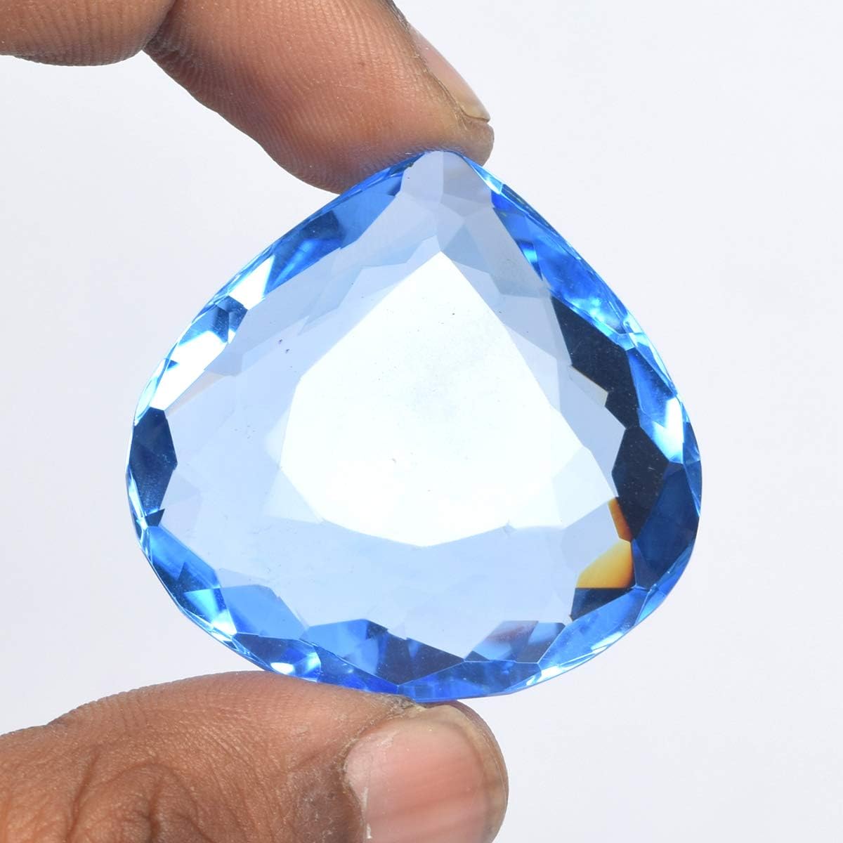 GEMHUB Blue Topaz Pear Faceted Loose Gemstone 137.80 Ct Shiny Blue Topaz Loose Gemstone for Home Decoration