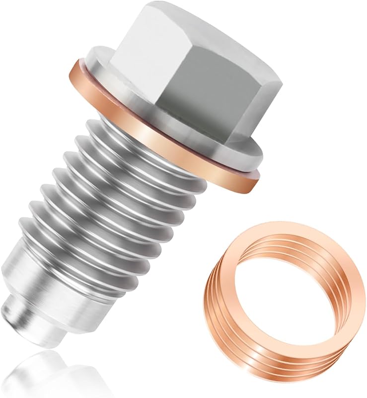 Bujão magnético do cárter M12x1,75 OFBAND em aço inoxidável com juntas – Kit com 5 unidades