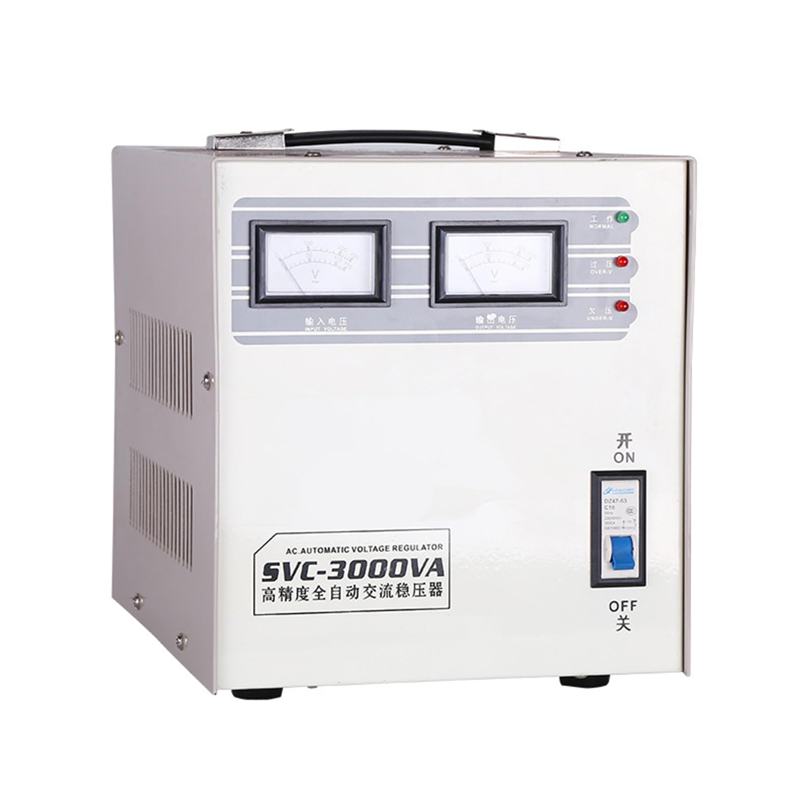 Stabilisateur de Tension Domestique, stabilisateur de Courant monophasé à Usage Domestique 220V avec conditionneur d'alimentation de Protection Contre Les surtensions (3000VA)