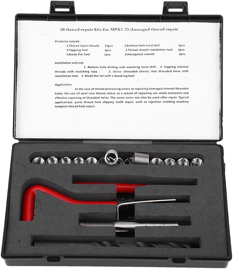 YWBLWH 20Pcs M9x1.25 Thread Inserts Female Thread Repair