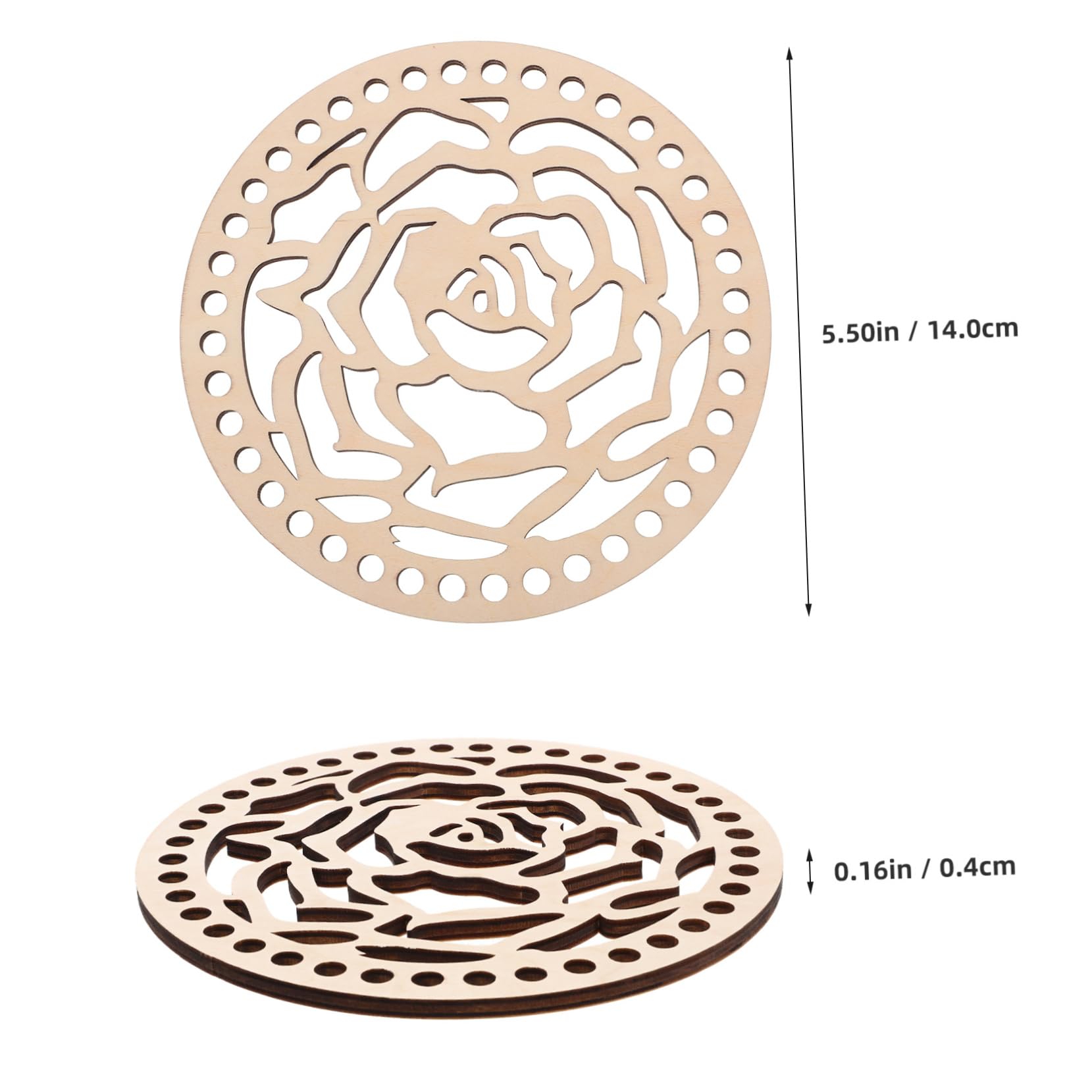 ARTIBETTER 2pcs Wooden Crochet Bag Bottom Base Plates DIY Craft Basket Weaving Knitting Bag Making Supplies