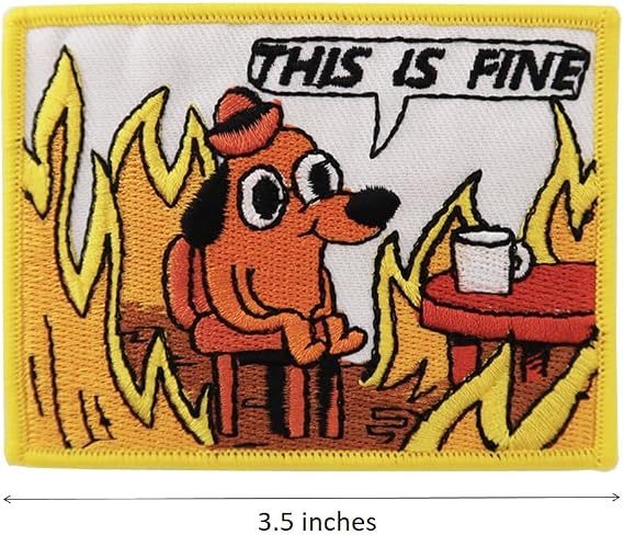 Cute-Patch This is Fine Embroidered Hook and Loop Patch