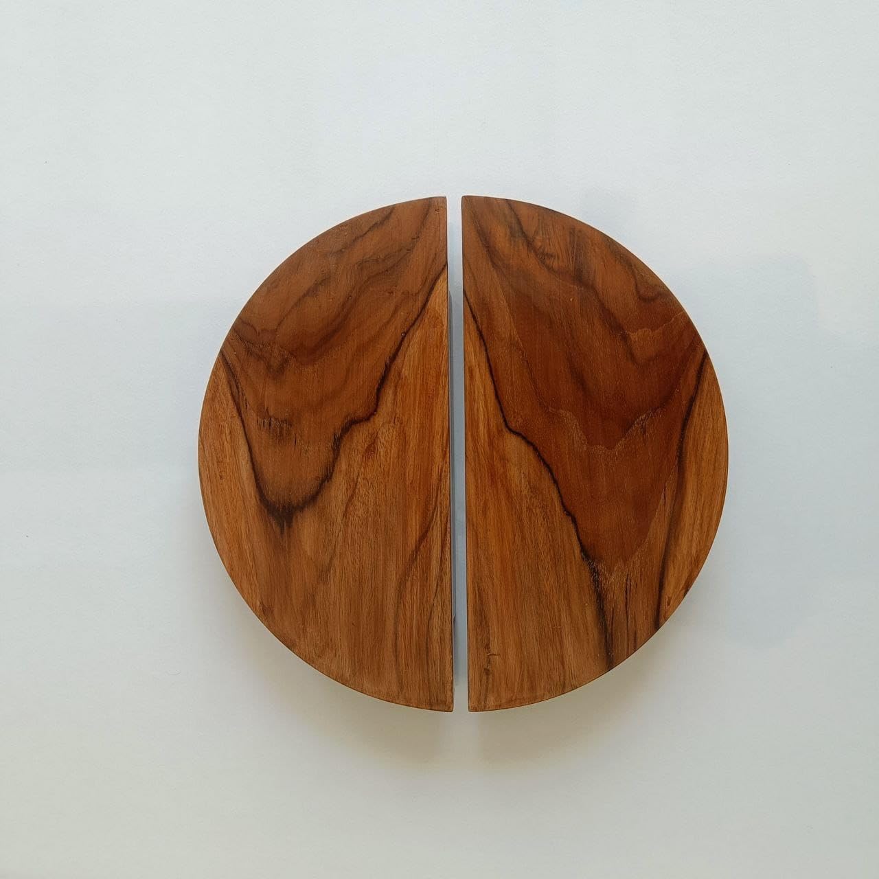 Interior HUT 3 Natural Teak Wooden Handle, Solid Teak Wood for Wardrobe Handles, Doors Handle, Cabinet Handles, Drawers Handles, Pull Handle(EX01) - 1 Pair (6 INCHES)