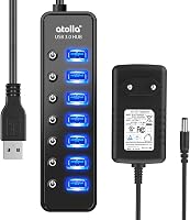 atolla USB 3.0 Hub 7 portos aktív adatközpont kapcsolóval és intelligens töltőporttal 9