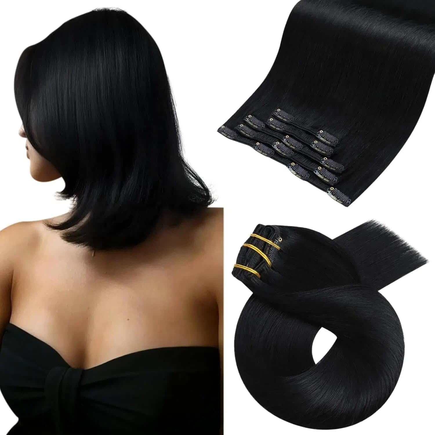 Moresoo Clip in Extensions Echthaar Haarverlängerung Echthaar Extensions Clip
