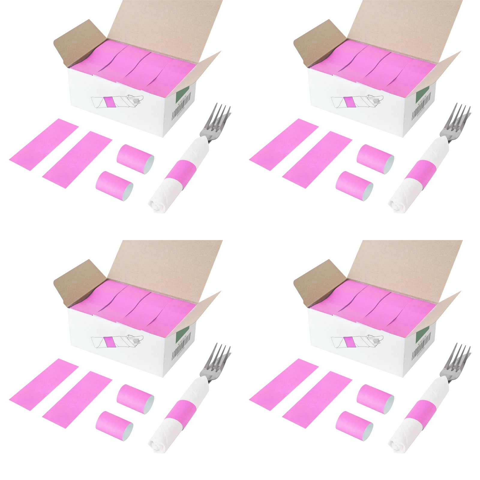 NATURALABEL Self-Adhesive Napkin Bands, Pack of 8,000, Pink
