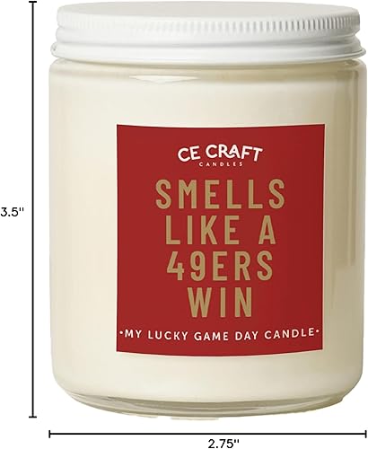 Miniatura 8 de CE Craft - Huele a una victoria de los 49ers, regalo con temática de fútbol - Vela con temática de los Niners (Galletita de azúcar)
