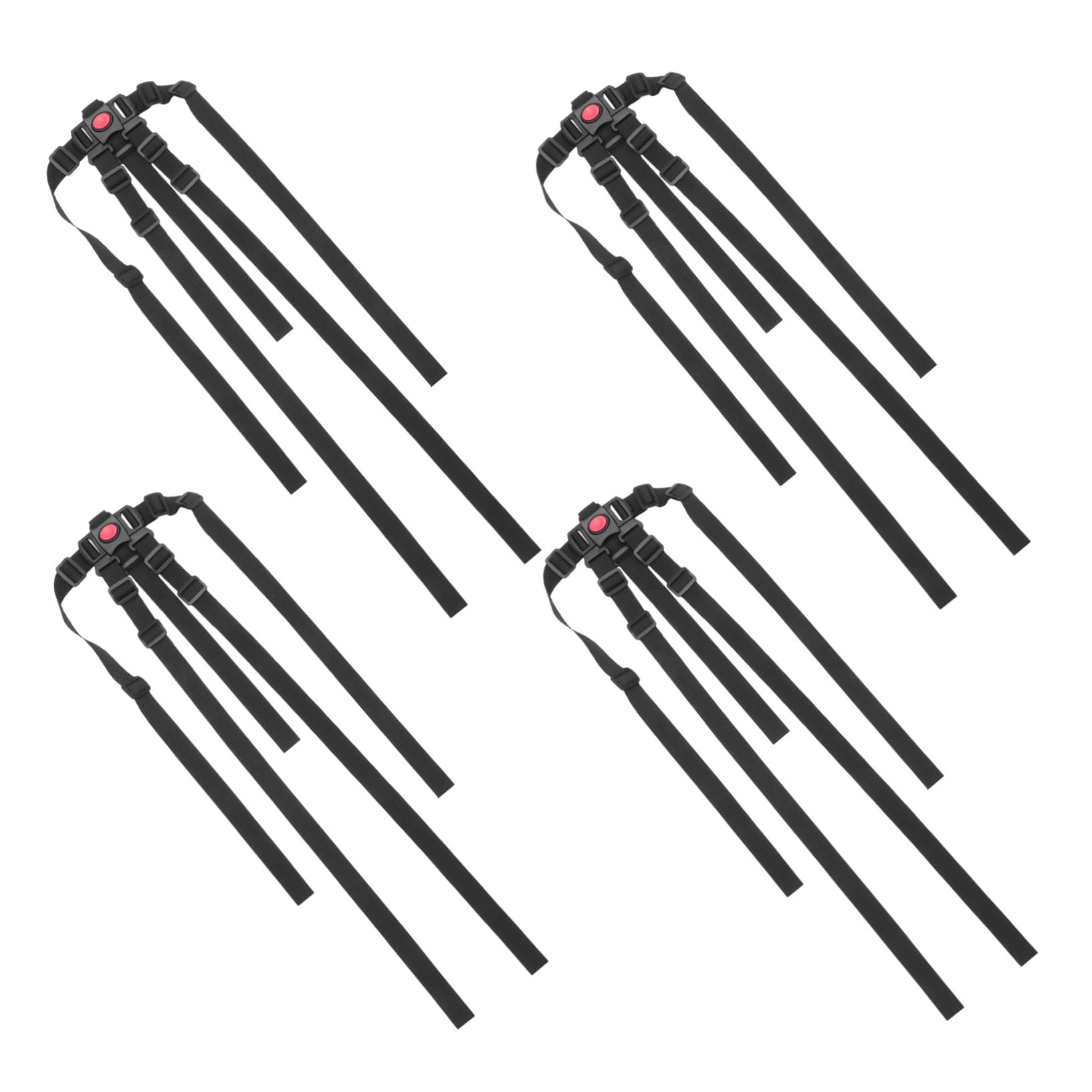SUPVOX 4 Piezas arnés de seguridad para correa para el asiento del cochecito arneses de seguridad para el bebé correas de silla alta de reemplazo Black