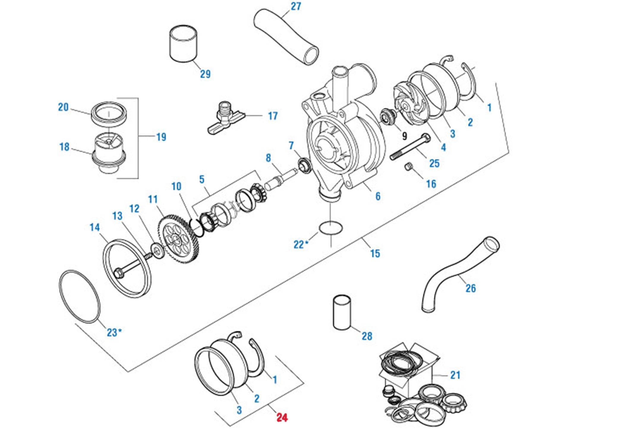 Amazon.com: Detroit Diesel S60 Water Pump Cover Kit S60 14L 