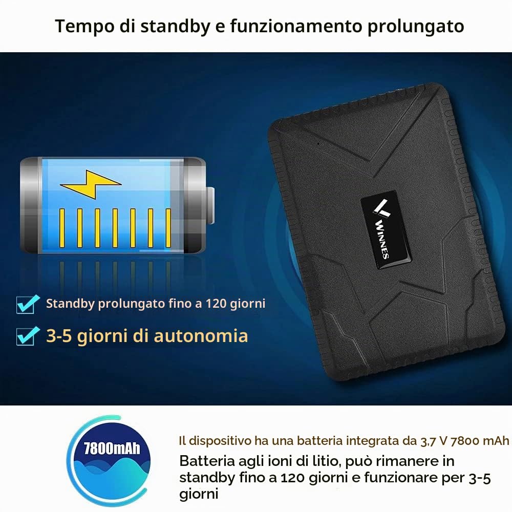 Localizzatore GPS per Auto con Magnete Potente, Monitoraggio in Tempo Reale Satellitare, Antifurto GPS Tracker per Auto, Moto, Camion, Impermeabile Geo-Fence Allarme, APP Gratuita TK915