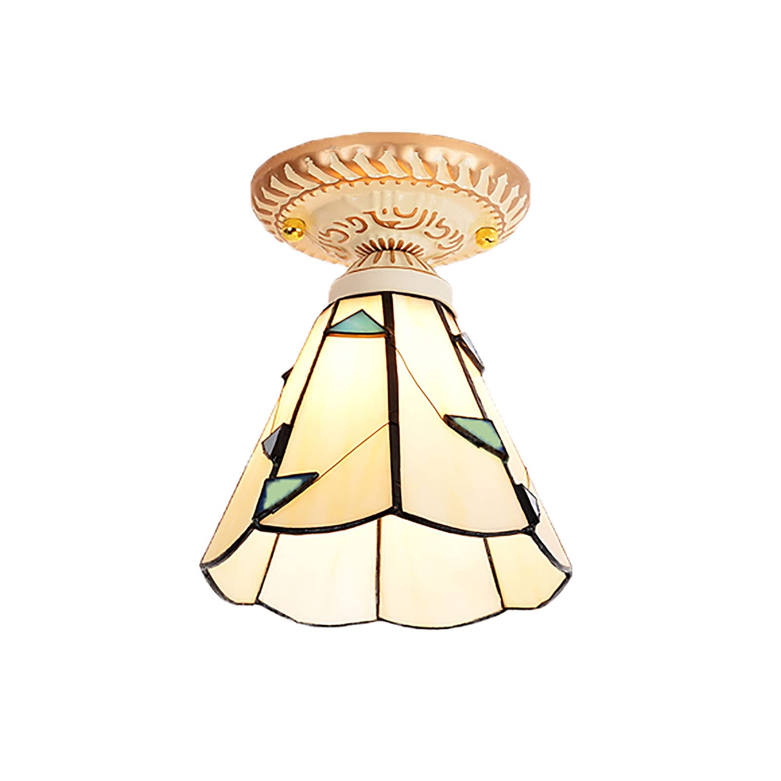 Plafonnier champêtre avec feuilles vertes pour illuminer votre entrée ou un balcon fermé