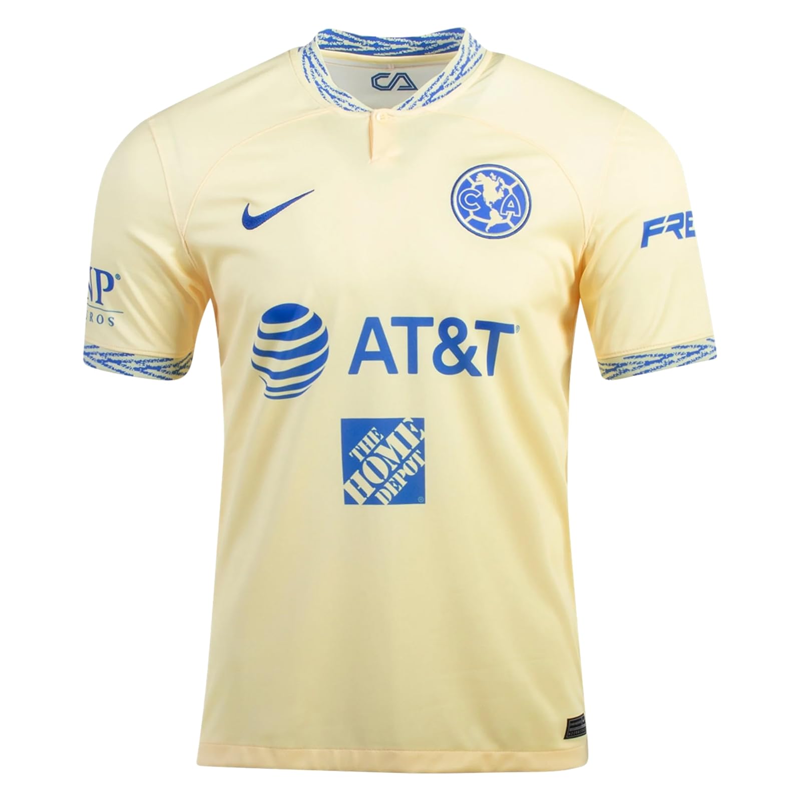 Nike Club America Men's Home Jersey 22/23 (XXL) Yellow