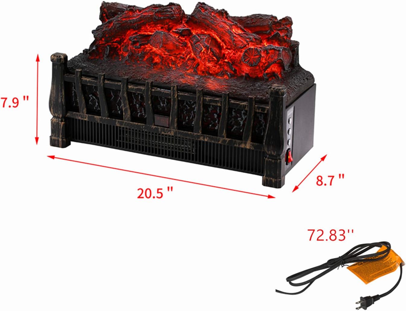 Suреr Sаlе 🛒 OVASTLKUY Electric Fireplace Logs Heater Portable Fireplace Stove Heater with Remote Control Infrared Quartz Set Freestanding Fireplace with Realistic Flame(005)