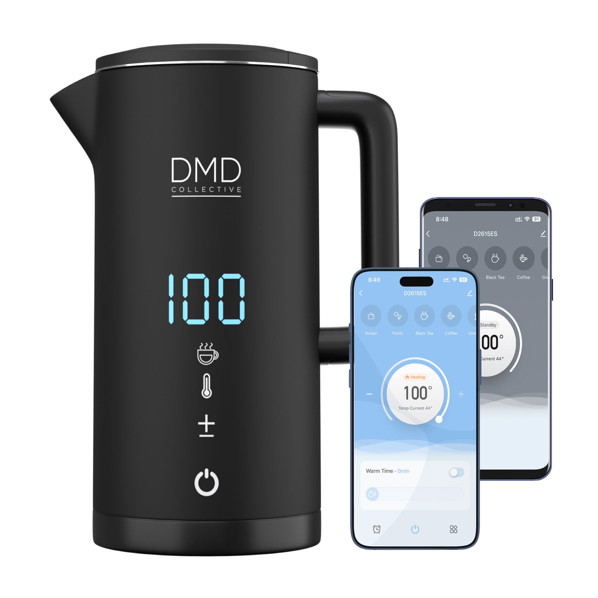 DMD Collective DMD Collective – Smart Kettle 1.5L, Wi-Fi Touchscreen, Voice Control with Alexa & Google | Digital Temperature Display, Double Wall & Anti-Scalding Design, Energy-Efficient