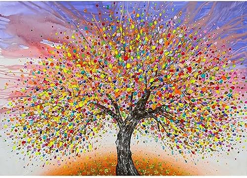 QENSPE Peinture Diamant 5D Adulte Hibou Diamond Painting Complet Coloré Cartoon Diamant Art Painting Kit, DIY Broderie Diamant Strass Cristal Point De Croix Murale Décoration 30x40cm