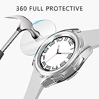 Vista 3 de Cuteey [Paquete de 4+4] para Galaxy Watch 6 Classic - Funda protectora de pantalla de 1.693 in, accesorios de policarbonato duro con película