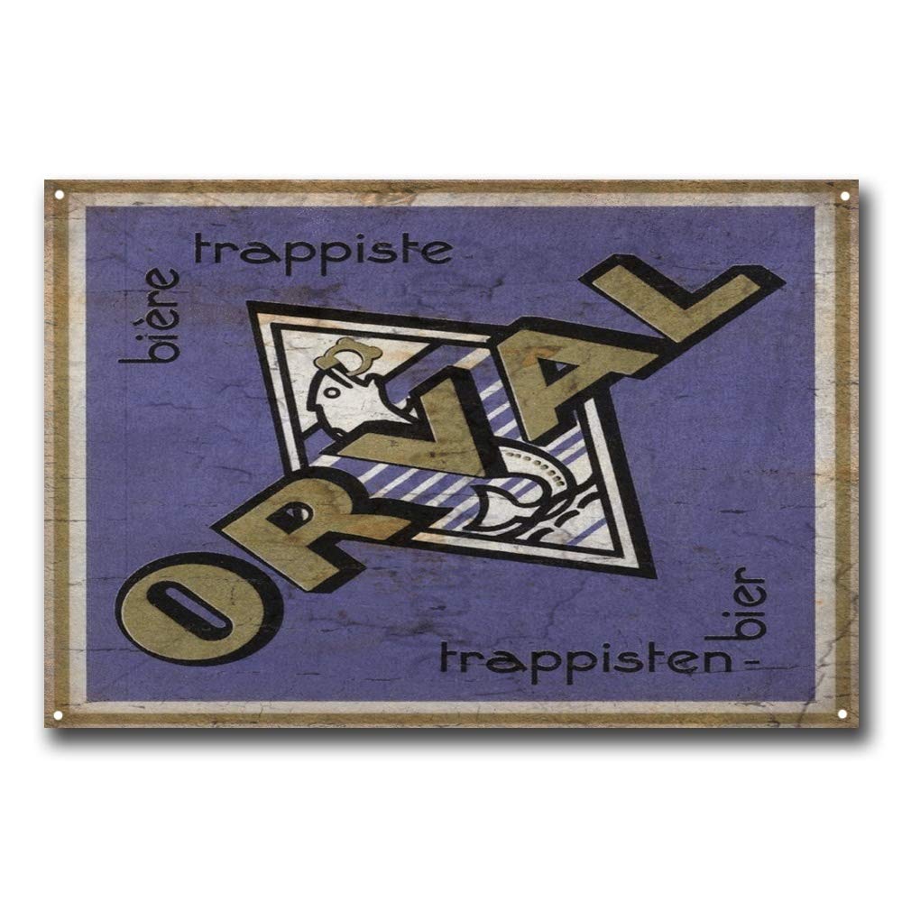 Bigyak Red Orval Belgian Lager Beer Vintage Retro Tin Sign Metal Sign Tin Sign 7.8X11.8 Inch