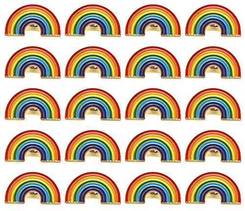 TANG SONG 20PCS 1.2'' x 0.7'' Pride Pins Rainbow Gay Pride LGBT Enamel Lapel Pin Decoration for Clothes and Bags