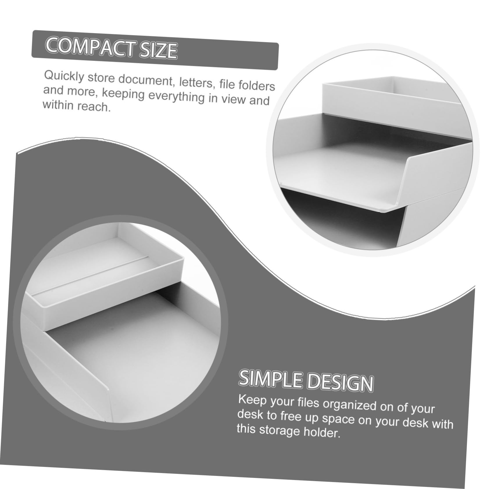 iplusmile Organizer Da Scrivania e Scaffale Portaoggetti in Abs, Contenitore Portadocumenti Multiuso Grande Per Ufficio, Scuola e Casa, Set Da 3 Pezzi Impilabile Bianco
