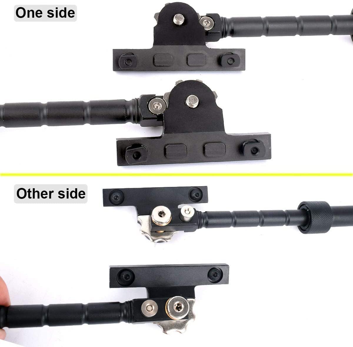 Tactical MLOK Zweibein 6,5 bis 9 Zoll Verstellbares Klapp-Zweibein für Outdoor-Jagd und Schießen Befestigung an M-Schiene (Schwarz)