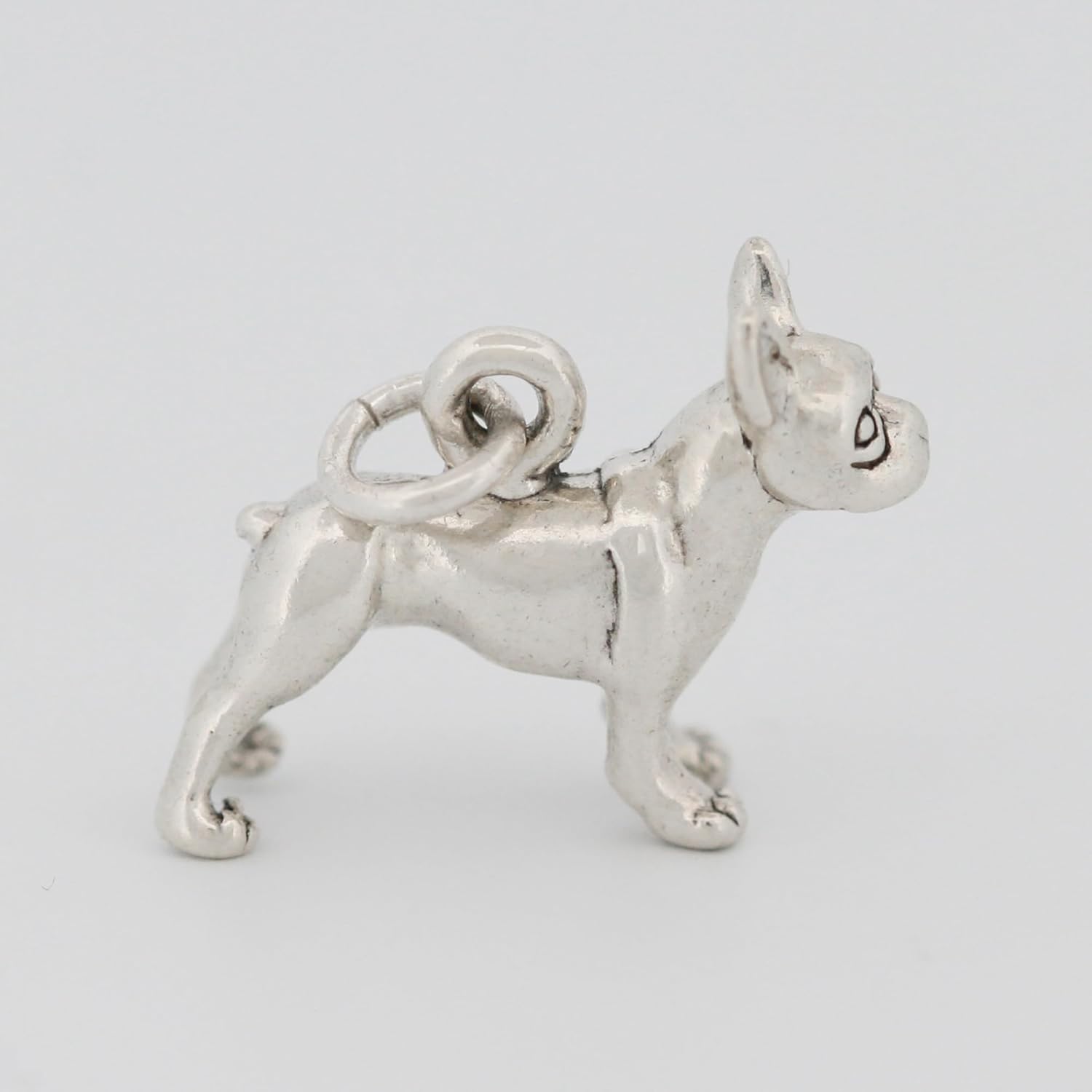 TI Boston Bull Terrier French Bulldog Dog Breed 3D 925 Solid Sterling Silver Charm Pendant Bracelet Jewelry Making Supply
