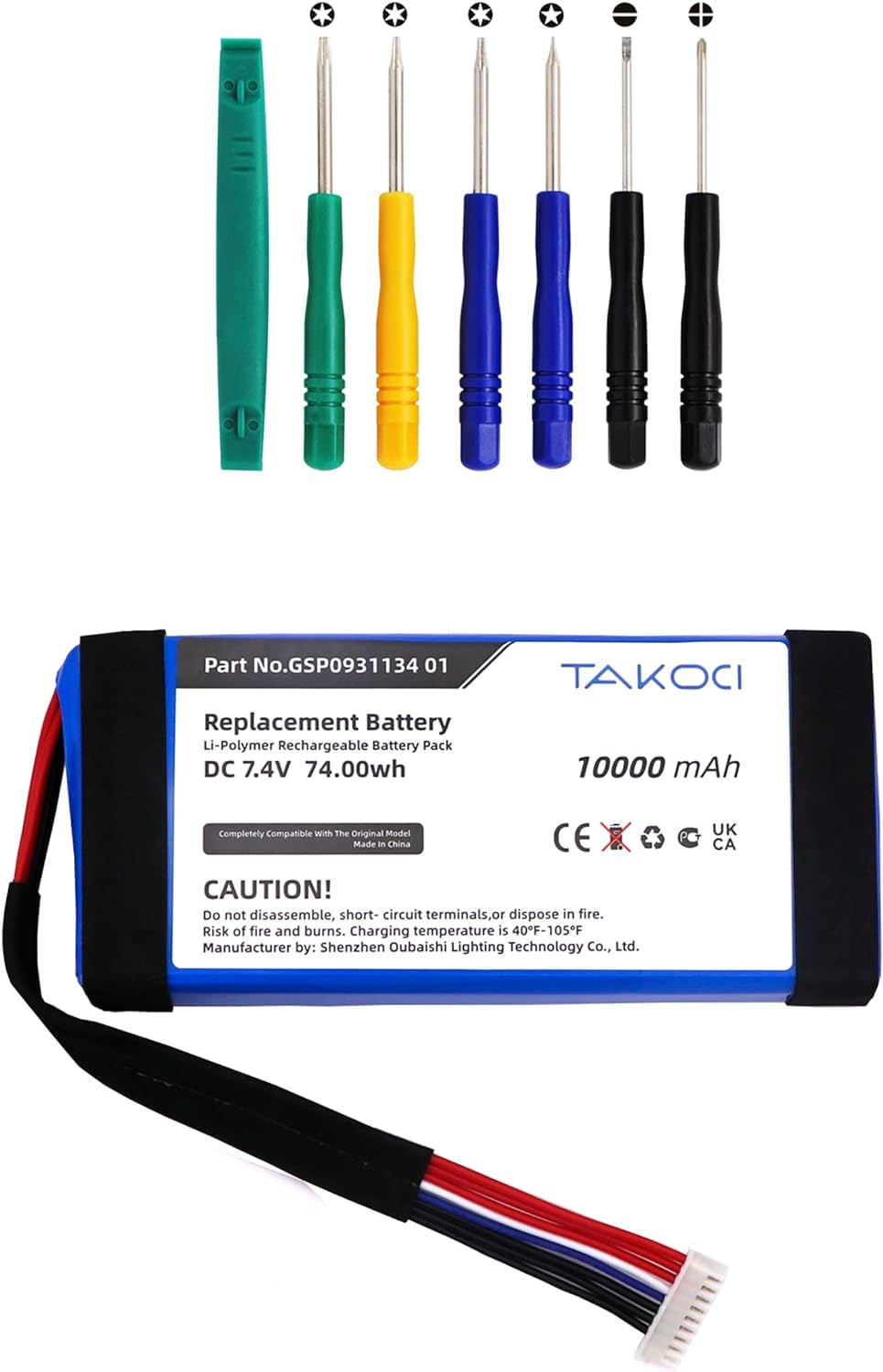 XOVKOUES Replacement Battery for JBL Boombox, JEM3316, JEM3317, JEM3318，7.4V/10000mAh